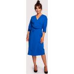 Dámské Zavinovací šaty Bewear v modré barvě v elegantním stylu ve velikosti L ve slevě 
