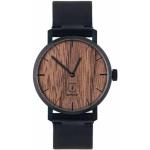 Pánské Pouzdra na hodinky v černé barvě v minimalistickém stylu z ořechu s koženým řemínkem ocelové udržitelná móda 