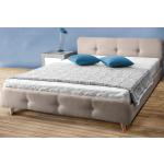 Dvoulůžkové postele ve velbloudí barvě ze dřeva 