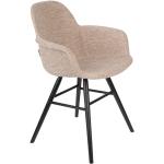 Designové židle Zuiver v béžové barvě z jasanu s loketní opěrkou lakované 