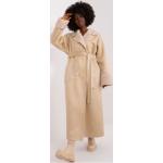 Dámské Zimní kabáty FashionHunters v béžové barvě ve velikosti S s páskem ve slevě 
