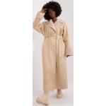 Dámské Zimní kabáty FashionHunters v béžové barvě ve velikosti L s páskem ve slevě 