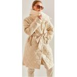 Dámské Zimní kabáty ve smetanové barvě z polyesteru ve velikosti 9 XL ve slevě 