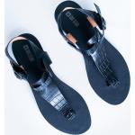 Dámské Kožené sandály Big Star v černé barvě z kůže ve velikosti 36 ve slevě na léto 