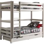 Patrové postele Vipack v bílé barvě v minimalistickém stylu z borovice se zásuvkami lakované 