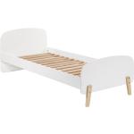 Jednolůžkové postele Vipack v bílé barvě v minimalistickém stylu z borovice lakované 