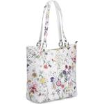 Elegantní kabelky v bílé barvě v elegantním stylu s květinovým vzorem z koženky 