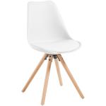 Designové židle v bílé barvě z koženky 