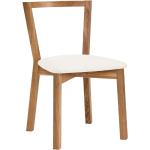 Bílá látková jídelní židle Woodman Cee s dubovou podnoží