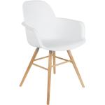 Jídelní židle Zuiver v bílé barvě v elegantním stylu z jasanu s loketní opěrkou 