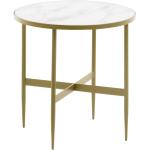 Odkládací stolky ve zlaté barvě v minimalistickém stylu ze skla kulaté 