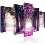 Obrazy Bimago ve fialové barvě ze dřeva ve velikosti 50x100 ve slevě 