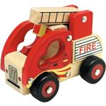 Dřevěné hračky Bino v červené barvě ze dřeva ve slevě s tématem hasiči 