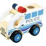 Autíčka Bino v modré barvě ze dřeva s motivem Policie ve slevě s tématem dopravní prostředky 