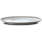 Servírovací a klubové talíře v šedé barvě v elegantním stylu z kameniny vhodné do myčky nadobí 