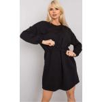 Dámské Mikinové šaty FashionHunters v černé barvě z bavlny ve velikosti S ve slevě 