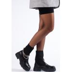 Dámské Kotníčkové boty na podpatku v šedé barvě z koženky ve velikosti 37 s výškou podpatku 3 cm - 5 cm ve slevě 