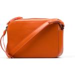 Dámské Kožené kabelky v oranžové barvě v elegantním stylu z kůže 