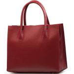 Kožené kabelky v bordeaux červené v minimalistickém stylu z kůže 