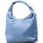 Kožené kabelky ve světle modré barvě v minimalistickém stylu z kůže 