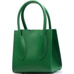Kožené kabelky v zelené barvě v minimalistickém stylu z kůže 