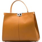 Dámské Kožené kabelky v hnědé barvě v minimalistickém stylu z kůže 