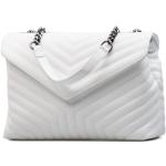 Kožené kabelky v bílé barvě v elegantním stylu prošívané z kůže 