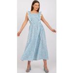 Dámské Maxi šaty FashionHunters ve světle modré barvě z bavlny ve velikosti S ve slevě 