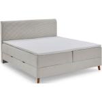Box spring postele v béžové barvě v moderním stylu z dubu s úložným prostorem ve slevě 