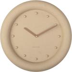 Nástěnné hodiny Karlsson v béžové barvě v minimalistickém stylu ve slevě 
