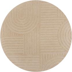 Bonami Béžový vlněný kulatý koberec ø 160 cm Zen G