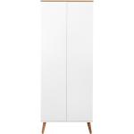 Bonami Bílá šatní skříň s nohami z dubového dřeva Tenzo Dot, výška 201 cm