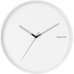 Nástěnné hodiny Karlsson v bílé barvě v minimalistickém stylu ve slevě 