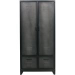 Šatní skříně vtwonen v černé barvě v industriálním stylu z kovu 