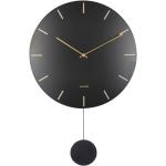 Nástěnné hodiny Karlsson v černé barvě v minimalistickém stylu ve slevě 