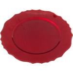 Servírovací a klubové talíře v červené barvě z plastu oválné 