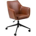 Kancelářské židle Actona Company v hnědé barvě v elegantním stylu z koženky s kolečky 