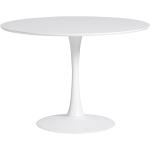 Jídelní stoly Marckeric v bílé barvě ze dřeva kulaté 