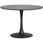 Jídelní stoly Marckeric v černé barvě ze dřeva kulaté 