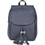 Kožené batohy Sofia Cardoni v modré barvě v elegantním stylu z kůže s vnější kapsou 