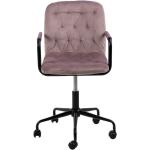 Bonami Růžová kancelářská židle se sametovým povrchem Actona Wendy