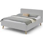 Dvoulůžkové postele v šedé barvě z dubu s úložným prostorem ve slevě 