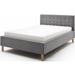 Dvoulůžkové postele v šedé barvě v elegantním stylu z masivu ve slevě 