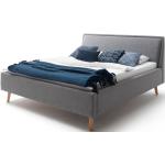 Dvoulůžkové postele v šedé barvě ze dřeva s úložným prostorem ve slevě 
