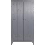 Šatní skříně Woood v šedé barvě v moderním stylu z borovice ve slevě 