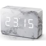 Bonami Šedý budík v mramorovém dekoru s bílým LED displejem Gingko Brick Click Clock