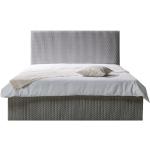 Dvoulůžkové postele ve světle šedivé barvě v elegantním stylu s úložným prostorem 