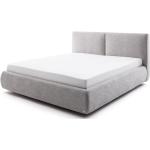 Dvoulůžkové postele ve světle šedivé barvě ze dřeva s úložným prostorem ve slevě 