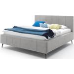 Dvoulůžkové postele ve světle šedivé barvě s úložným prostorem ve slevě 