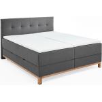 Box spring postele v tmavě šedivé barvě v moderním stylu z dubu s úložným prostorem ve slevě 
